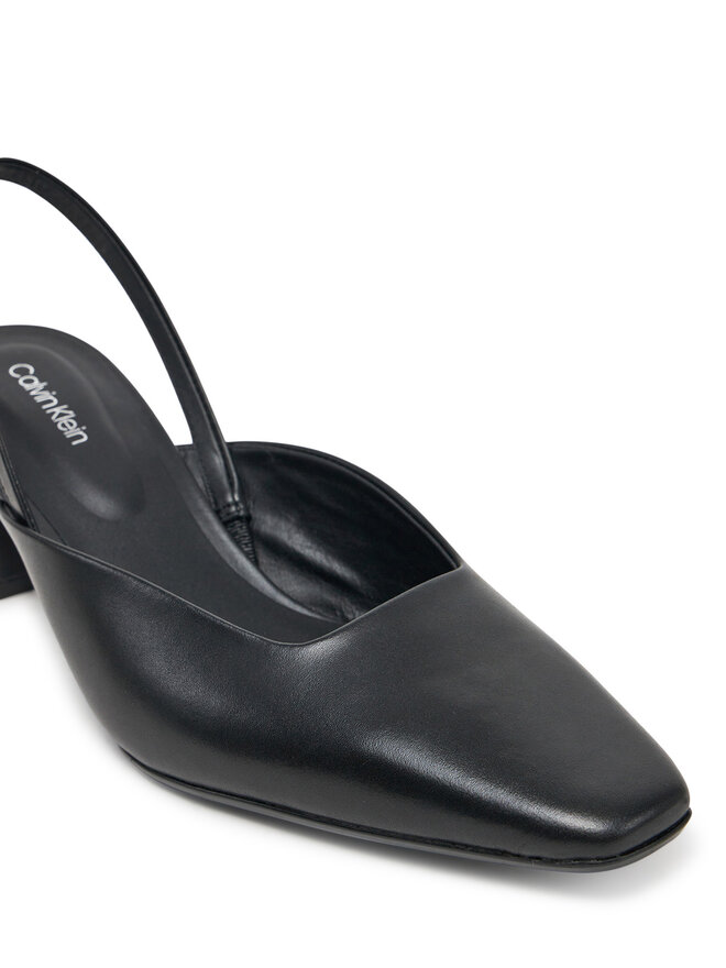 Calvin Klein Sandale Calvin Klein Heel Mule Pump 50 - Lth HW0HW02551 Crna
