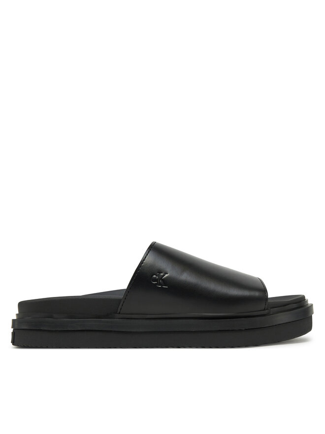 Calvin Klein Jeans Papucs Calvin Klein Jeans Flat Molded Sandal Slide YW0YW01710 Fekete