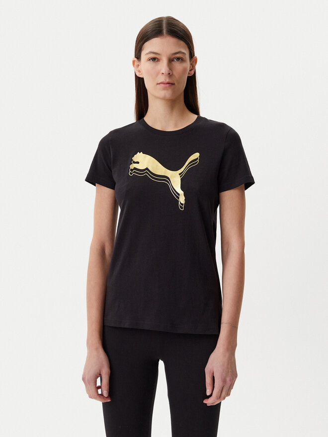 Puma Puma T-Shirt Essentials Metallic 684995 Μαύρο Regular Fit
