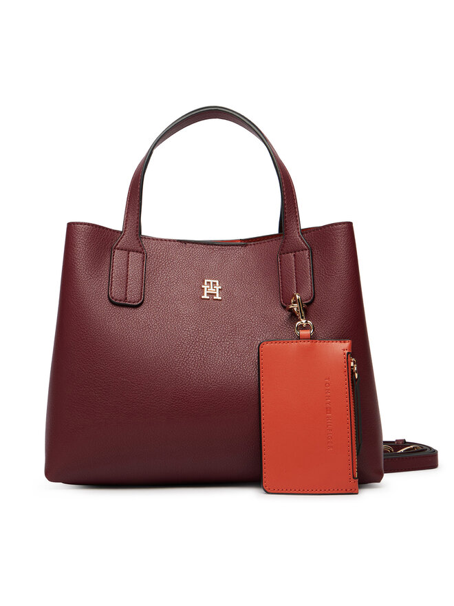 Tommy Hilfiger Handtasche Tommy Hilfiger Th Icon Mini Satchel AW0AW18722 Dunkelrot