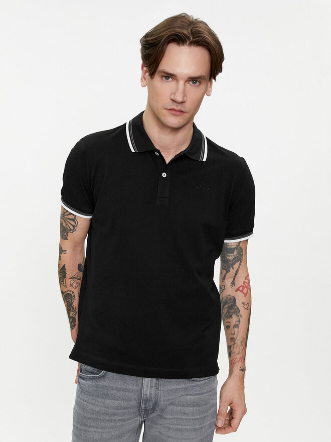 Geox Geox Polo M4510Q T2649 F9000 Μαύρο Regular Fit