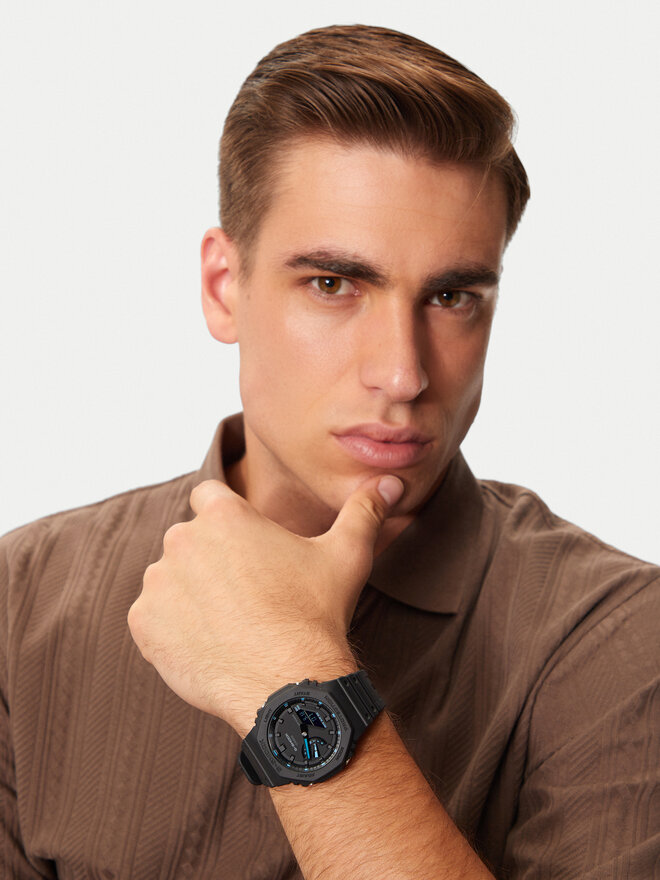 G-Shock Годинник G-Shock Octagon Carbon Core Guard GA-2100-1A2ER Чорний