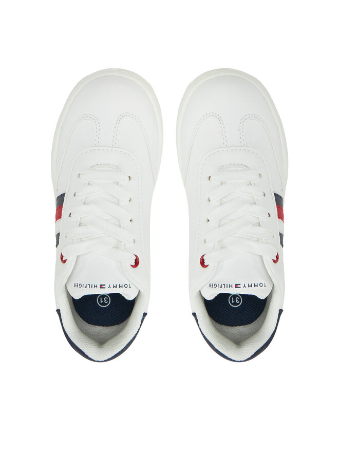 Tommy Hilfiger Sneakersy Tommy Hilfiger Stripe Low Cut Lace-Up Sneaker T3X9-33850-1355 M Biela