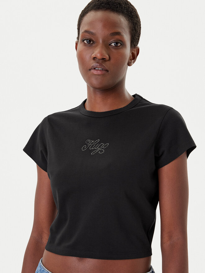 HUGO HUGO Camiseta Rhinestone 50551404 Negro Slim Fit