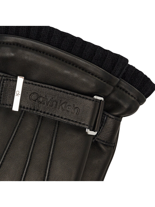 Calvin Klein Γάντια Ανδρικά Calvin Klein Leather Rivet Gloves K50K507425 Μαύρο