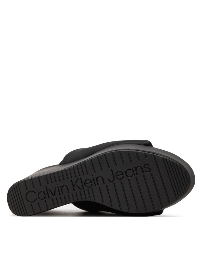 Calvin Klein Jeans Nazouváky Calvin Klein Jeans Wedge Sandal Sat Nyl Dc YW0YW01359 Černá