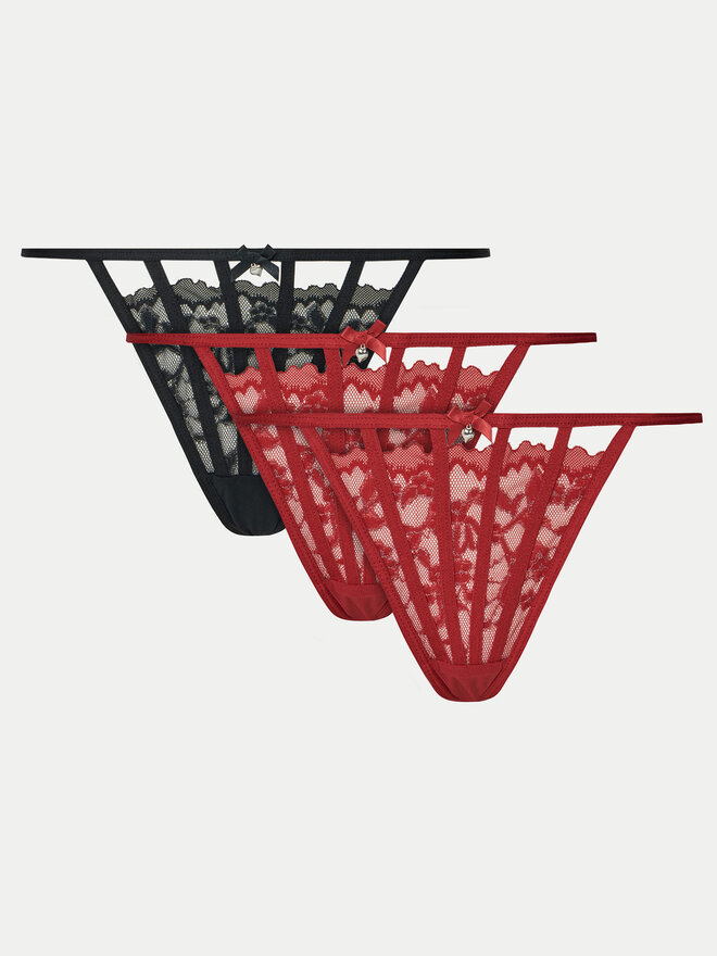 Hunkemöller Hunkemöller 3er-Set Stringtangas 300279 Rot
