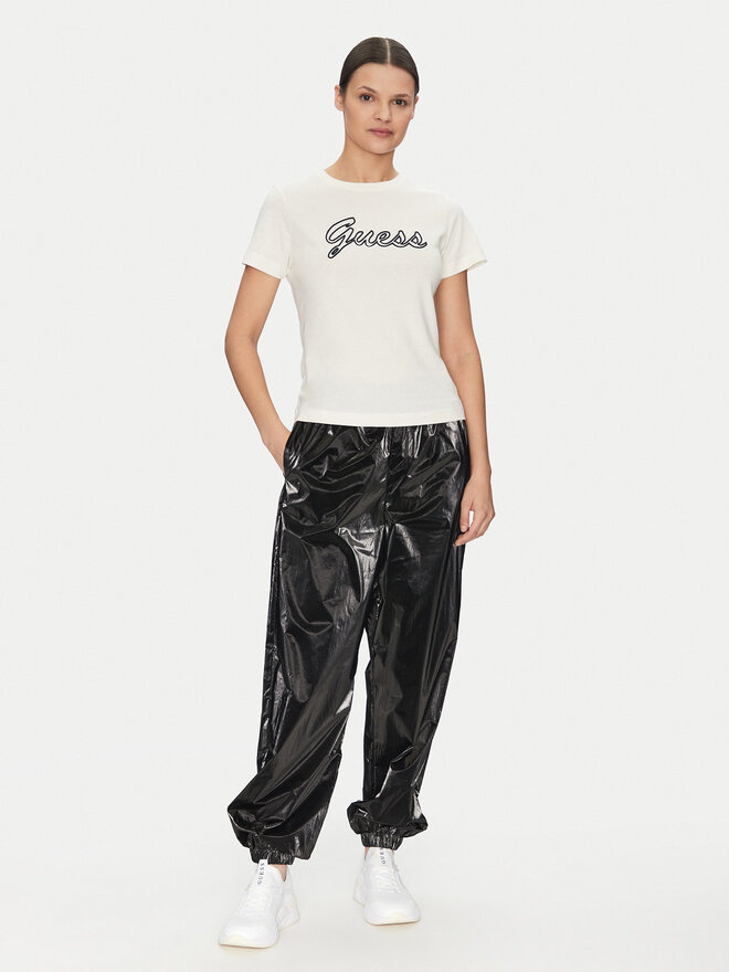 Guess Guess Marškinėliai V5GI02 K9RM1 Écru Slim Fit