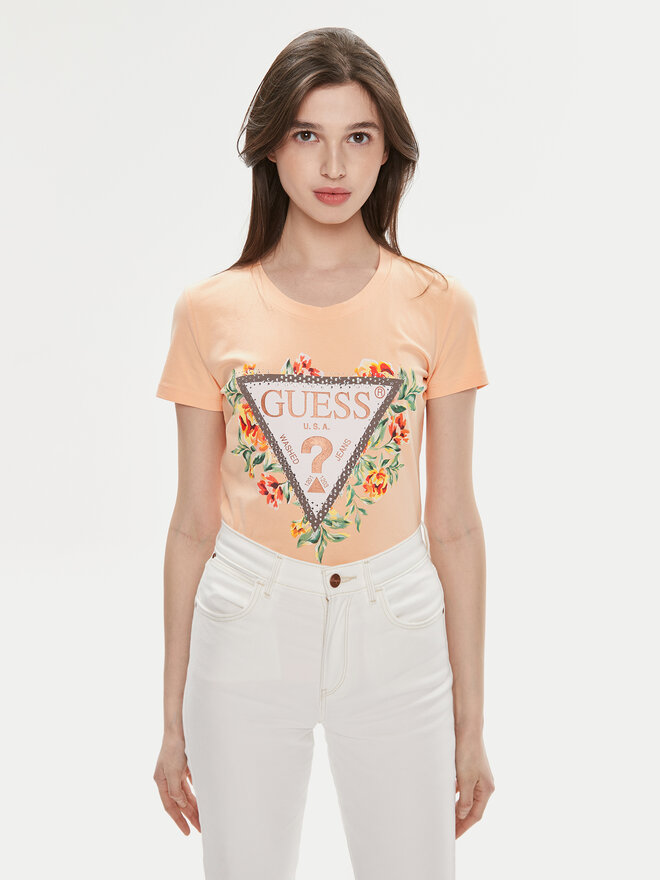 Guess Guess Футболка W4GI24 J1314 Оранжевий Slim Fit