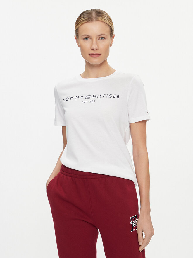 Tommy Hilfiger Tommy Hilfiger Marškinėliai Logo WW0WW40276 Balta Regular Fit