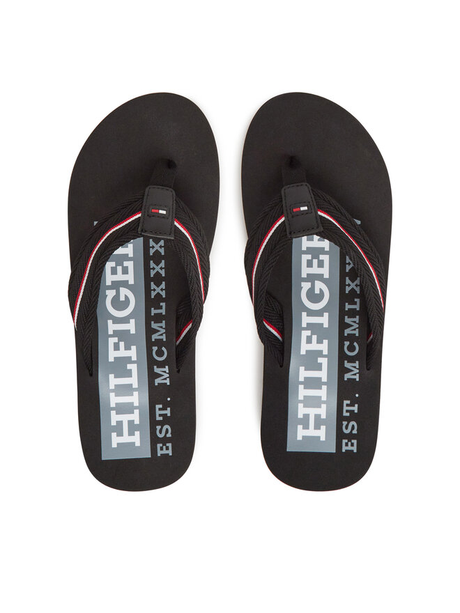 Tommy Hilfiger Infradito Tommy Hilfiger Corporate Hilfiger Beach FM0FM05436 Nero
