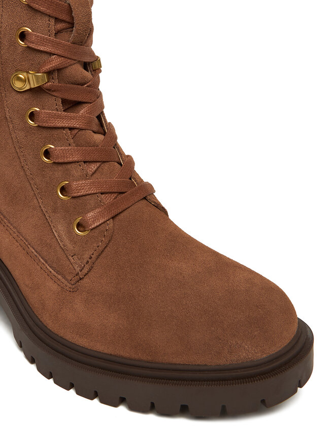 Tommy Hilfiger Schnürschuhe Tommy Hilfiger Th Shearling Lace Up Boot FW0FW08999 Braun