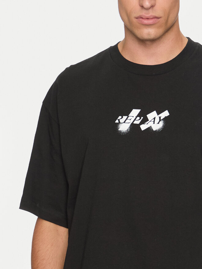 REPLAY Replay T-Shirt MMG330.000.23454 Μαύρο Oversize