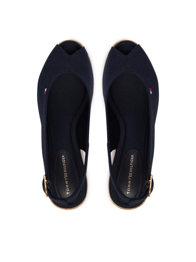 Tommy Hilfiger Espadrilles Tommy Hilfiger Mid Wedge Espad Slingback FW0FW09228 Dunkelblau