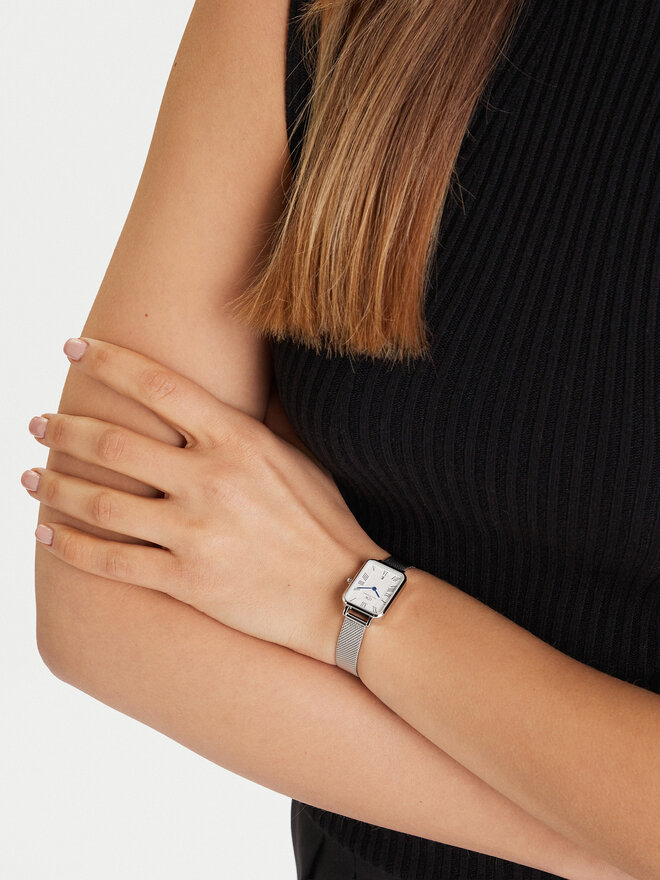 Daniel Wellington Ceas Daniel Wellington Quadro Sterling Roman Numerals DW00100863 Argintiu