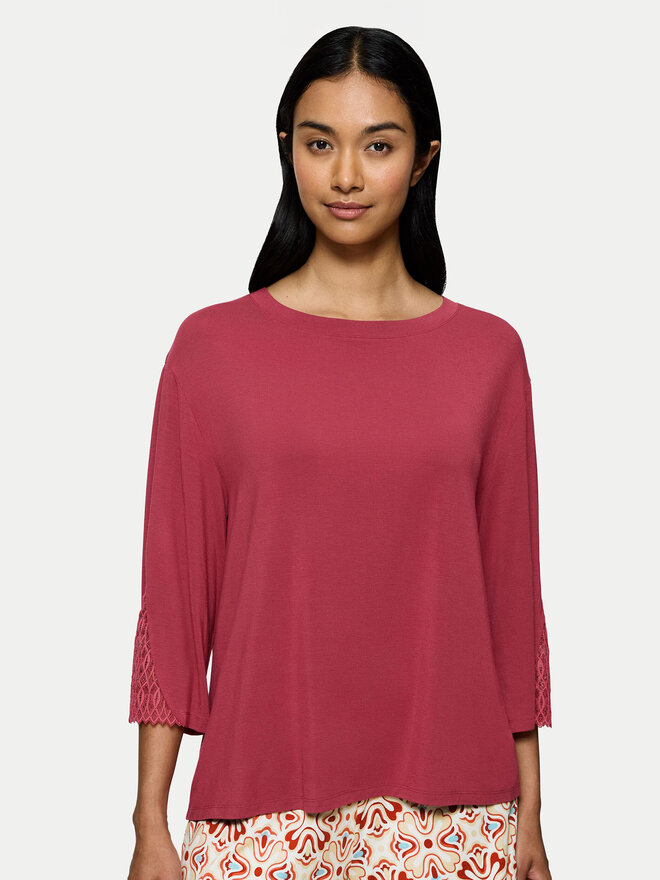 Triumph Triumph Μπλούζα πιτζάμας Aura Spotlight 10221371 Ροζ Relaxed Fit