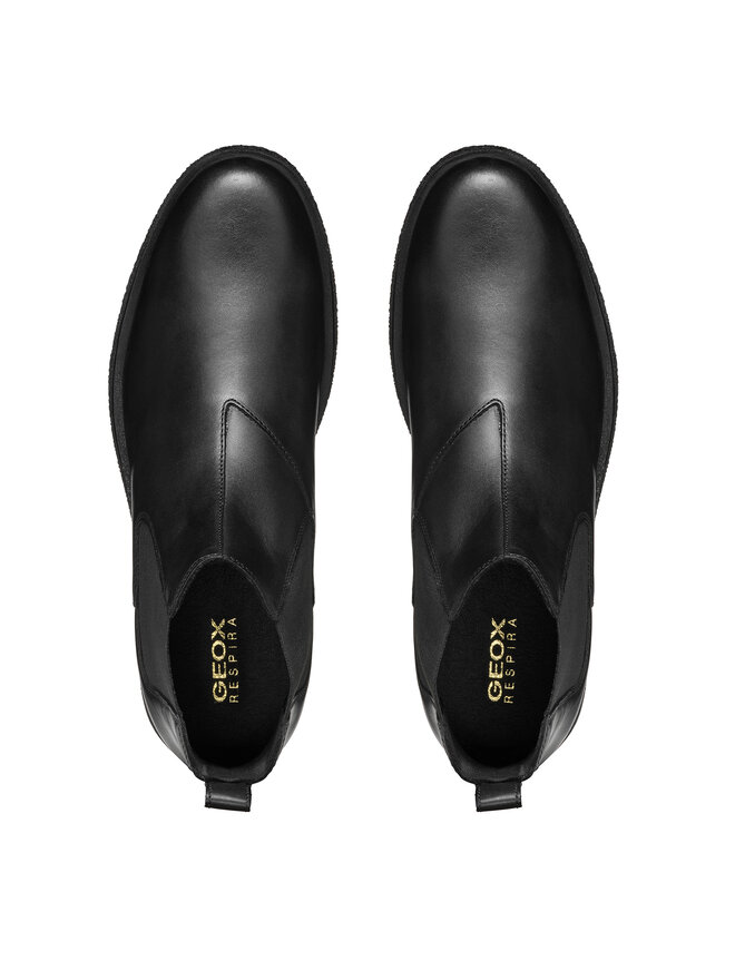 Geox Kotníková obuv s elastickým prvkem Geox Uomo Claudio U2658A 00043 C9999 Černá