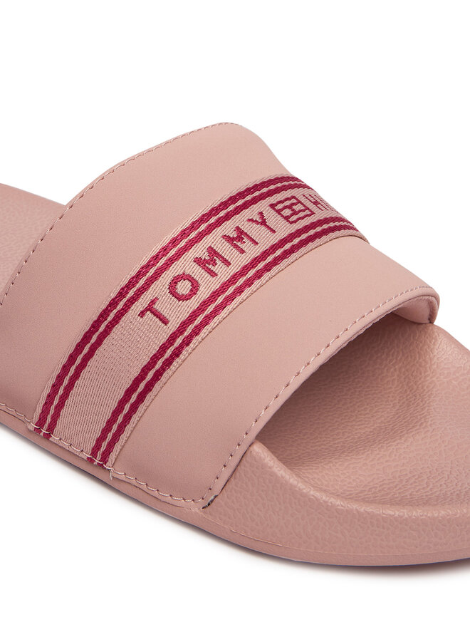 Tommy Hilfiger Pantoletten Tommy Hilfiger Logo Tape Webbing FW0FW09359 Rosa