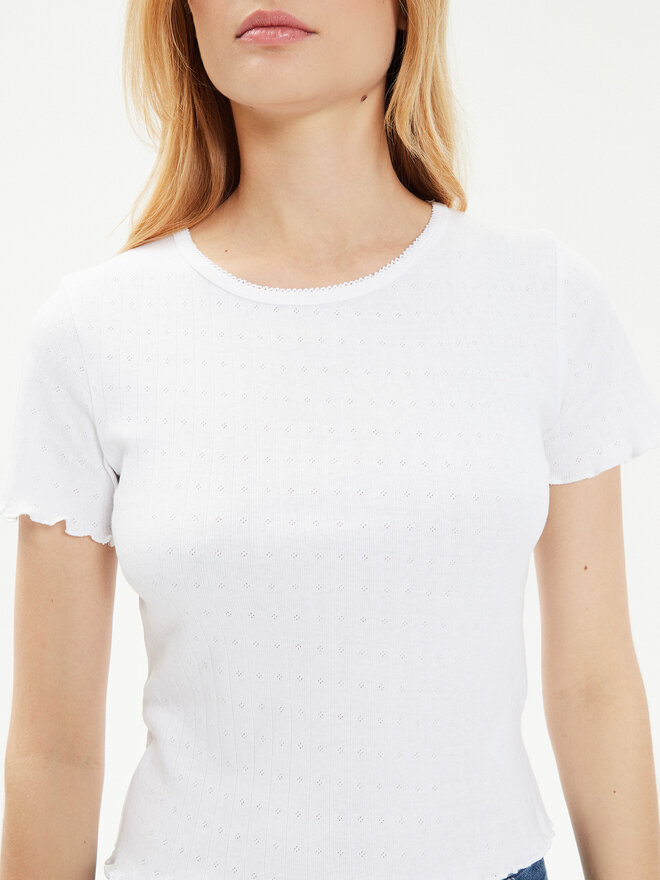 Brave Soul Brave Soul Camiseta LTS-568ADRI1 Blanco Straight Fit