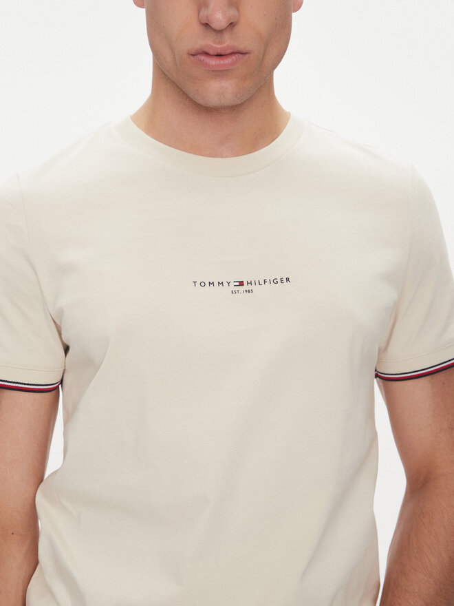 Tommy Hilfiger Tommy Hilfiger T-Shirt Logo MW0MW32584 Beige Regular Fit
