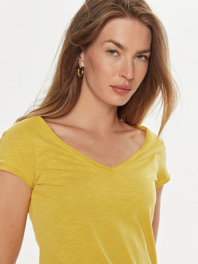 Sisley Sisley Camiseta 3TNHL4007 Amarillo Regular Fit