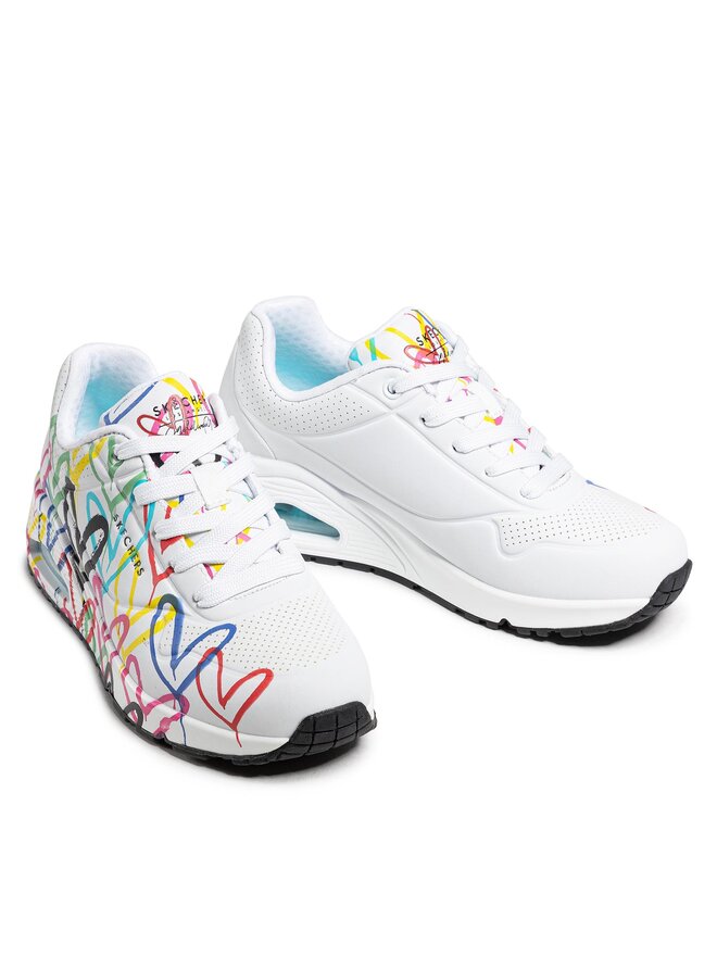 Skechers Sneakersy Skechers Uno Spread The Love 55507/WMLT Biały