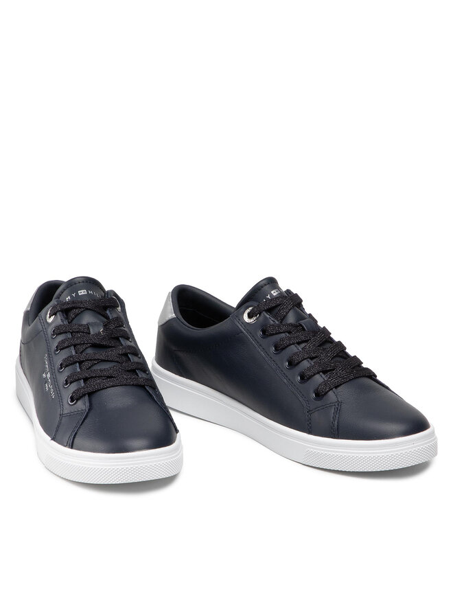 Tommy Hilfiger Сникърси Tommy Hilfiger Th Shiny Laces Sneaker FW0FW06147 Тъмносин