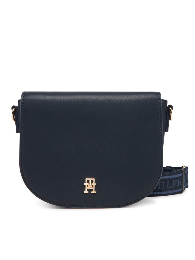 Tommy Hilfiger Kabelka Tommy Hilfiger Th Logotape Saddle Bag AW0AW17184 Tmavomodrá