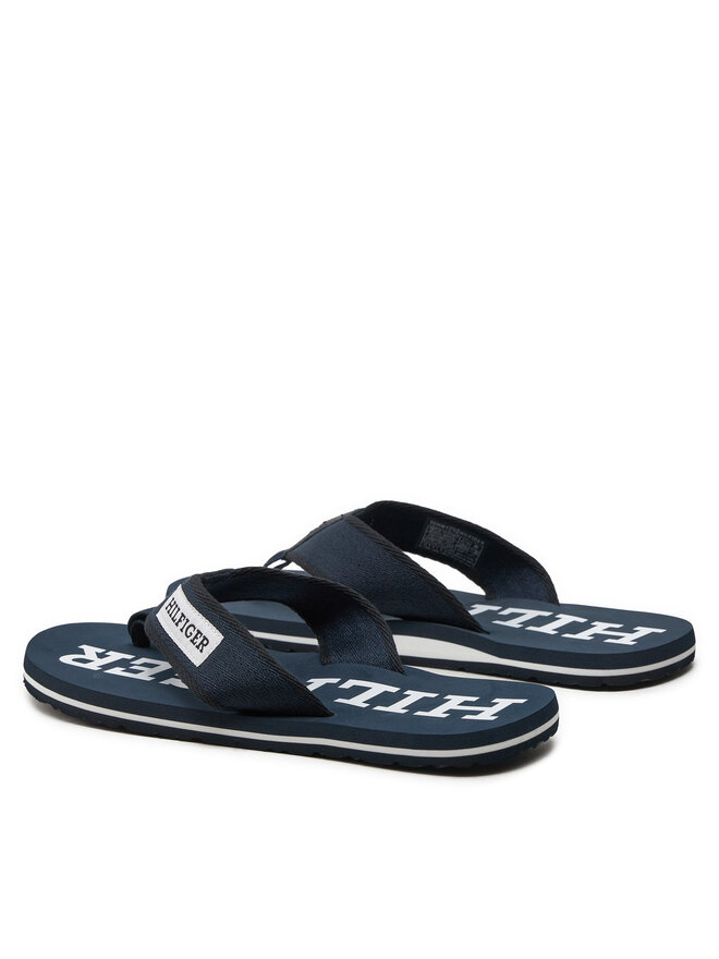 Tommy Hilfiger Žabky Tommy Hilfiger Patch Hilfiger Beach Sandal FM0FM05024 Tmavomodrá