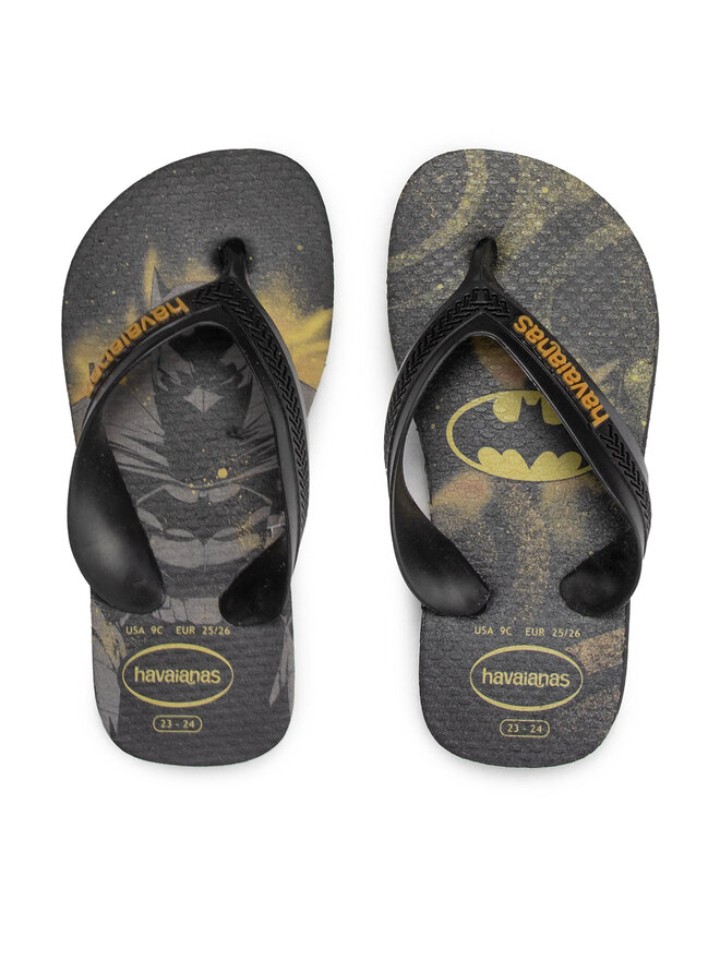 Infradito Havaianas Kids Max Herois - Per Bambini E Ragazzi | Gomma Antiscivolo, Colore Nero/Giallo