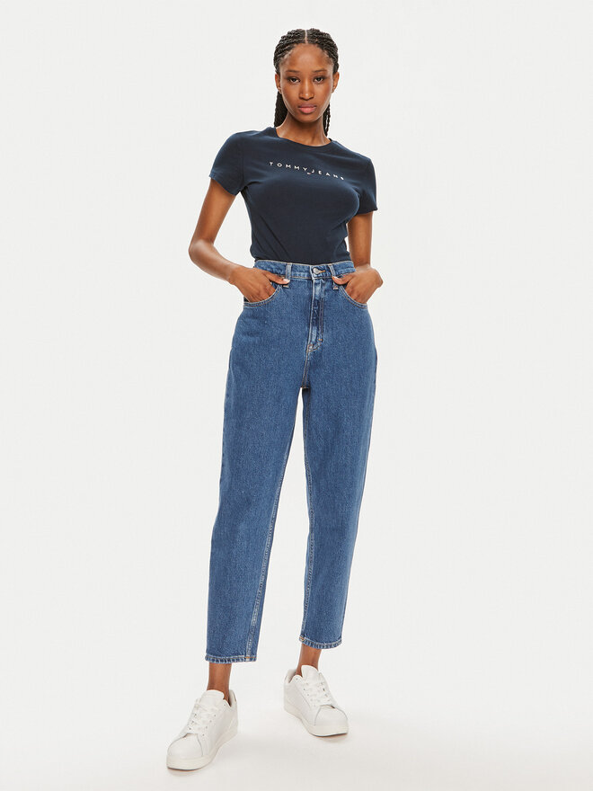 Tommy Jeans Tommy Jeans Póló Linear DW0DW18398 Sötétkék Slim Fit