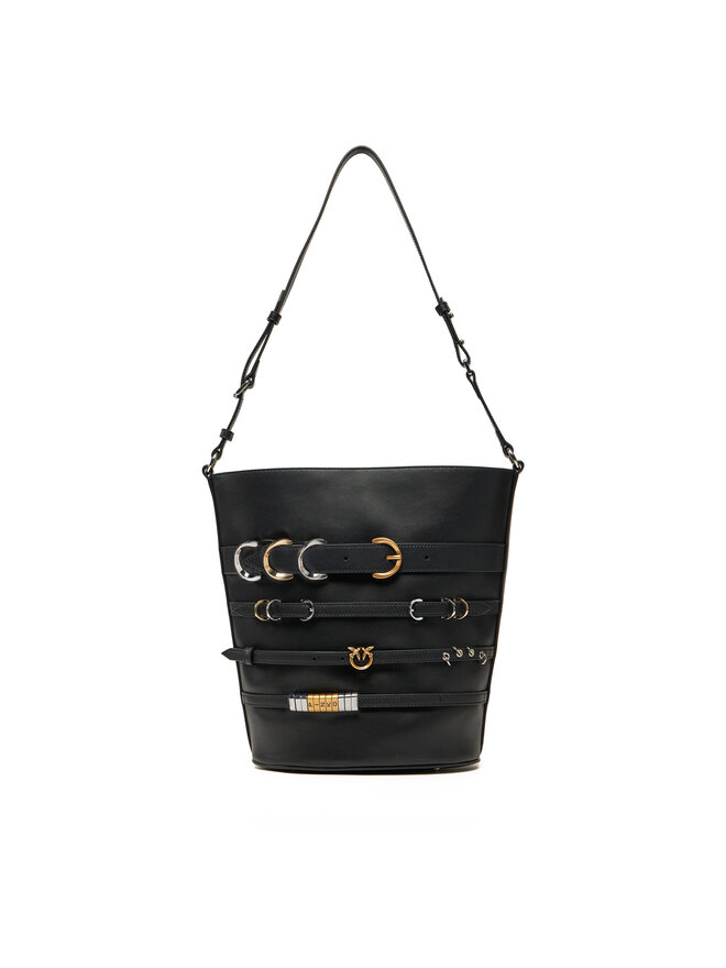 PINKO Kabelka PINKO Belts Bucket PE 25 PLTT 104366 A26K Černá