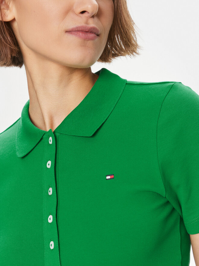 Tommy Hilfiger Tommy Hilfiger Polo marškinėliai 1985 WW0WW37823 Žalia Slim Fit