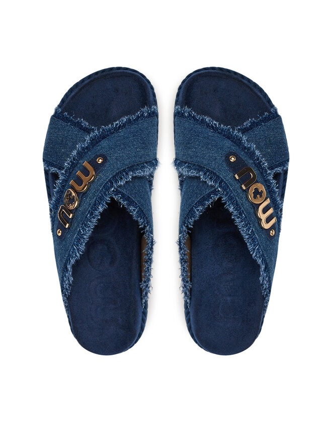 Mou Pantoletten Mou Criss-cross MU.SW451004K Blau