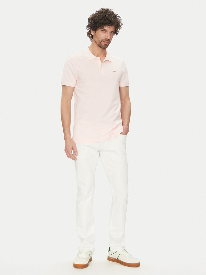 Tommy Jeans Tommy Jeans Polo marškinėliai DM0DM20676 Rožinė Slim Fit