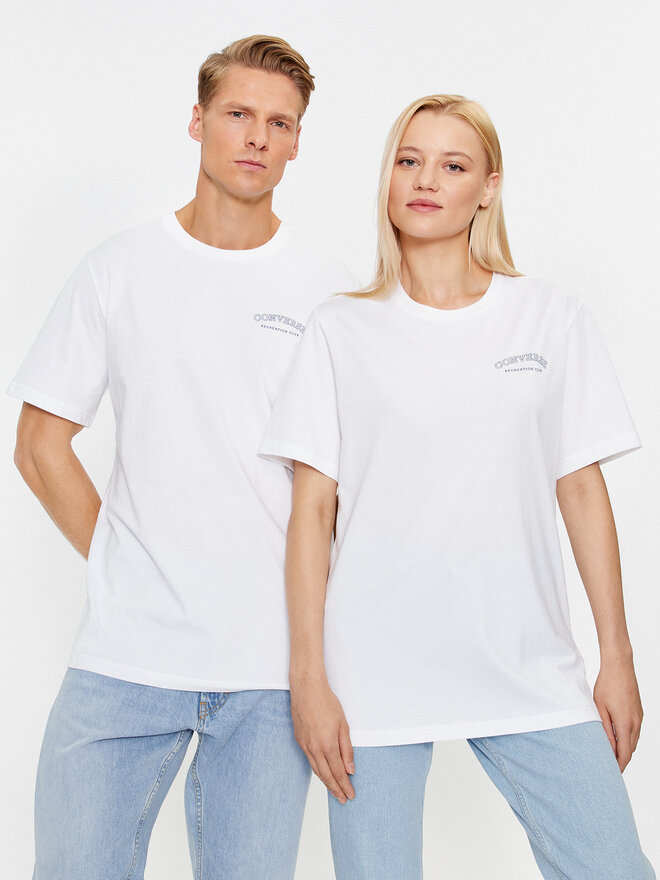 Converse Converse Marškinėliai Gf Retro Chuck Graphic Tee 2 10025913-A01 Balta Regular Fit