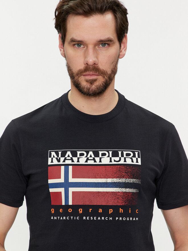 Napapijri Napapijri Marškinėliai S-Kreis NP0A4HQR Juoda Regular Fit