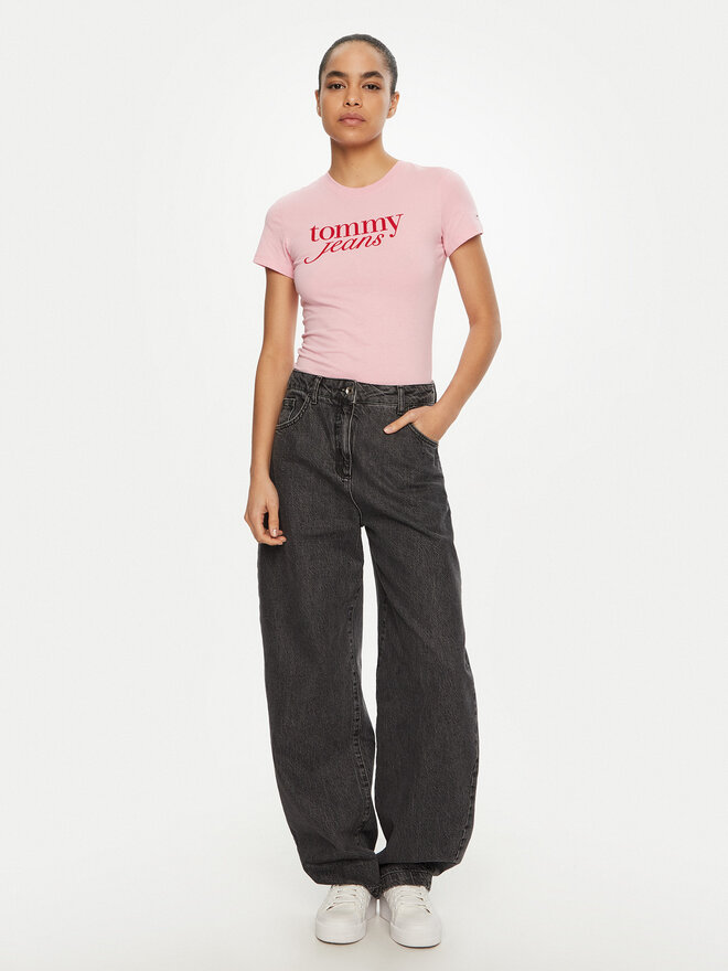 Tommy Jeans Tommy Jeans Marškinėliai Essential DW0DW19447 Rožinė Slim Fit