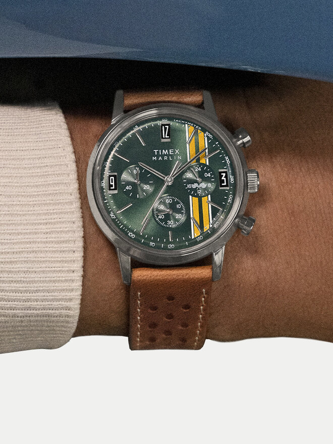 Timex Ročna ura Timex Marlin® Chronograph TW2W99100 Srebrna
