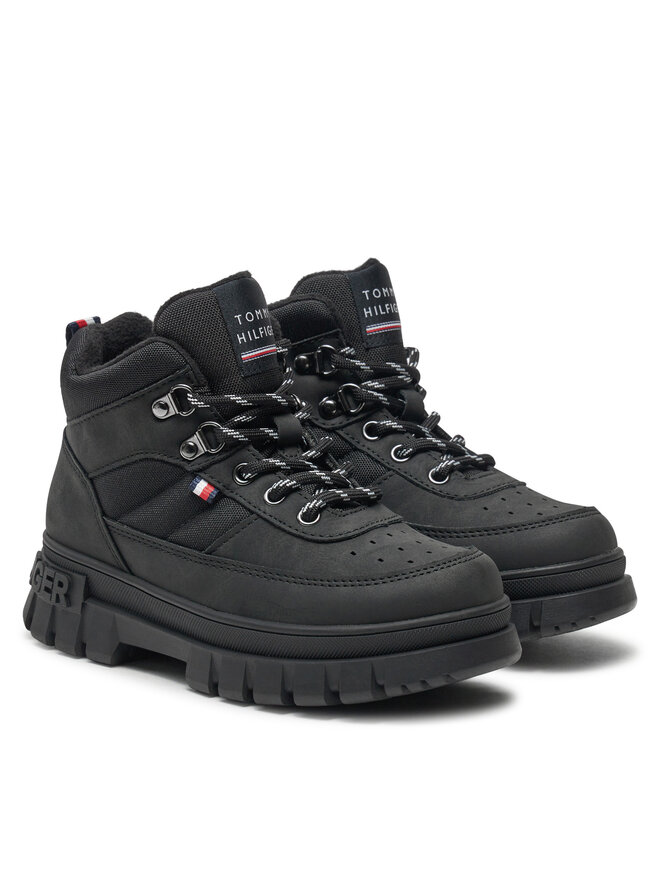 Tommy Hilfiger Schnürschuhe Tommy Hilfiger Lace-Up Bootie T3X5-33707-1492 M Schwarz