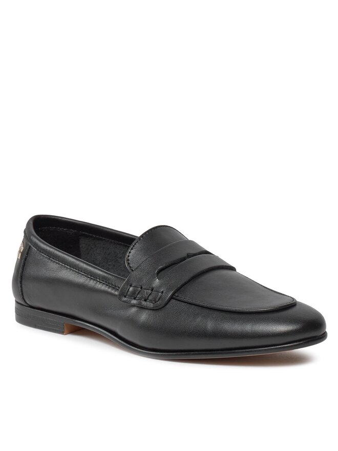 Tommy Hilfiger Loafers Tommy Hilfiger Essential Leather Loafer FW0FW07769 Nero