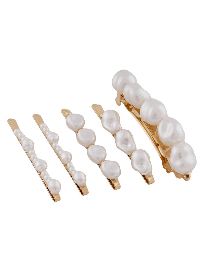 Aldo 5er-Set Haarspangen Aldo Pearlyclips 13995066 Goldfarben