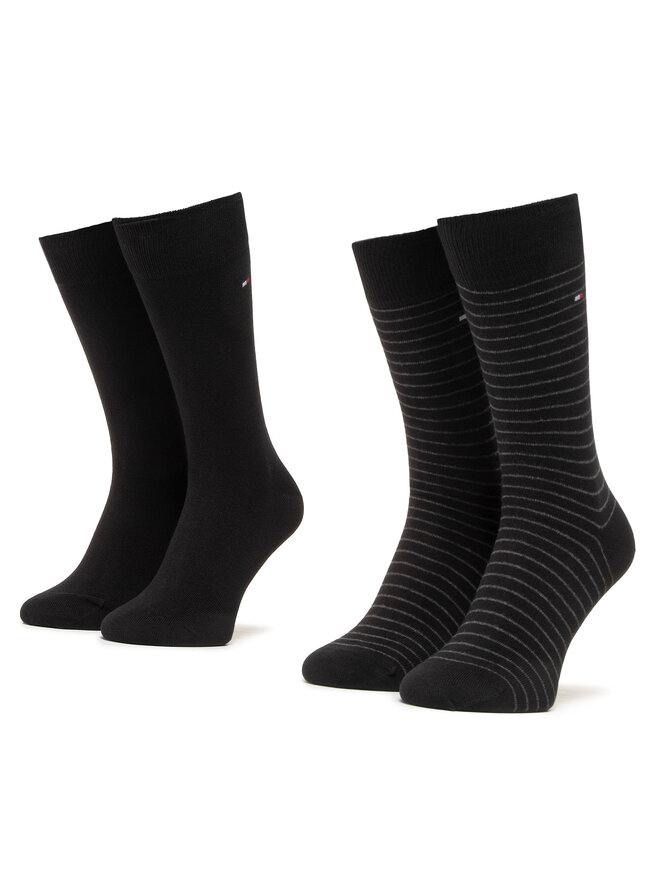 Tommy Hilfiger 2er-Set hohe Herrensocken Tommy Hilfiger 100001496 Schwarz