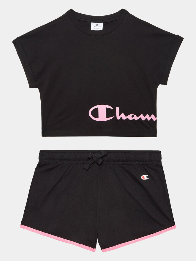 Champion Champion Набір футболка та шорти 404624 Чорний Regular Fit
