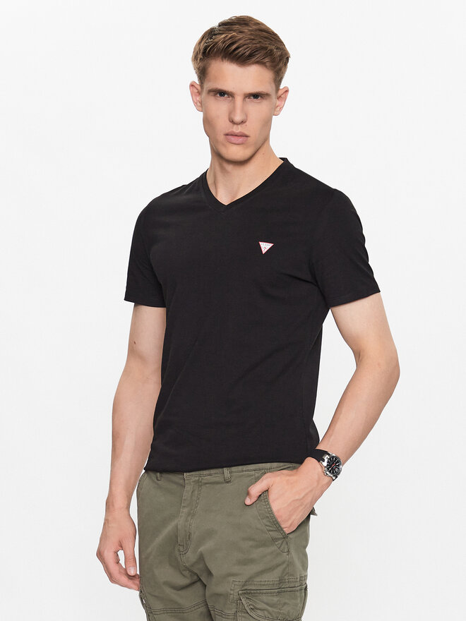 Guess Guess Marškinėliai M2YI37 I3Z14 Juoda Slim Fit