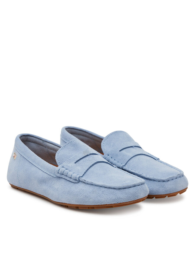 Tommy Hilfiger Mokasyny Tommy Hilfiger Flag Soft Suede Driver Loafer FW0FW08558 Niebieski