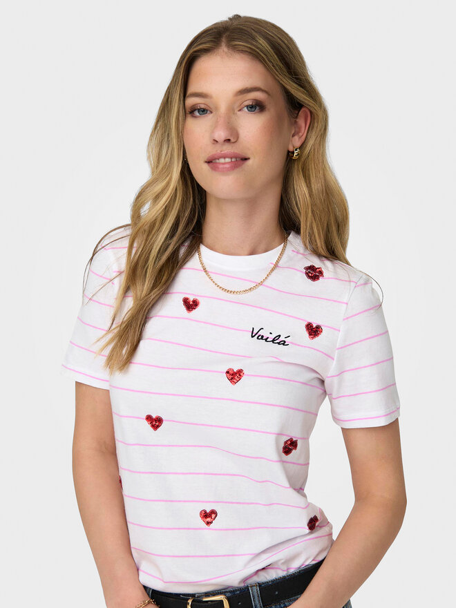 ONLY ONLY Футболка Kita 15316574 Білий Regular Fit