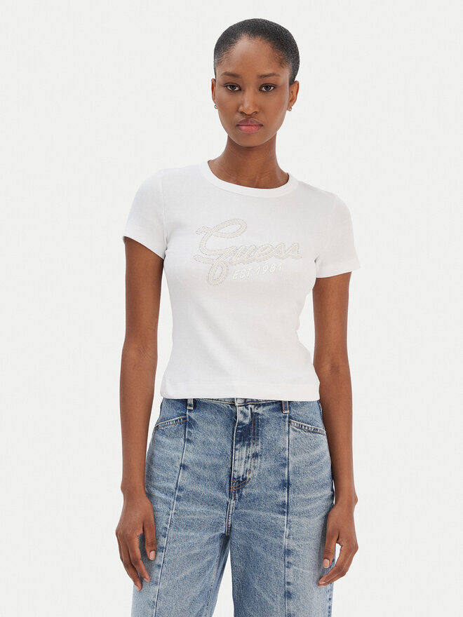 Guess Guess T-Shirt W6RI22 KA0H1 Weiß Slim Fit
