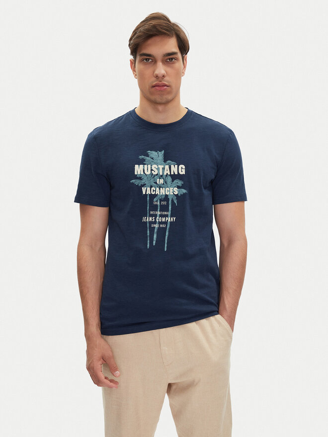Mustang Mustang T-Shirt Austin 1016490 Dunkelblau Regular Fit