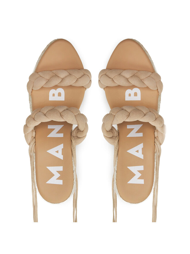 Manebi Espadrilles Manebi Hamptons Two Braided Bands Wedge Espadrilles M 1.1 WE Bēšs